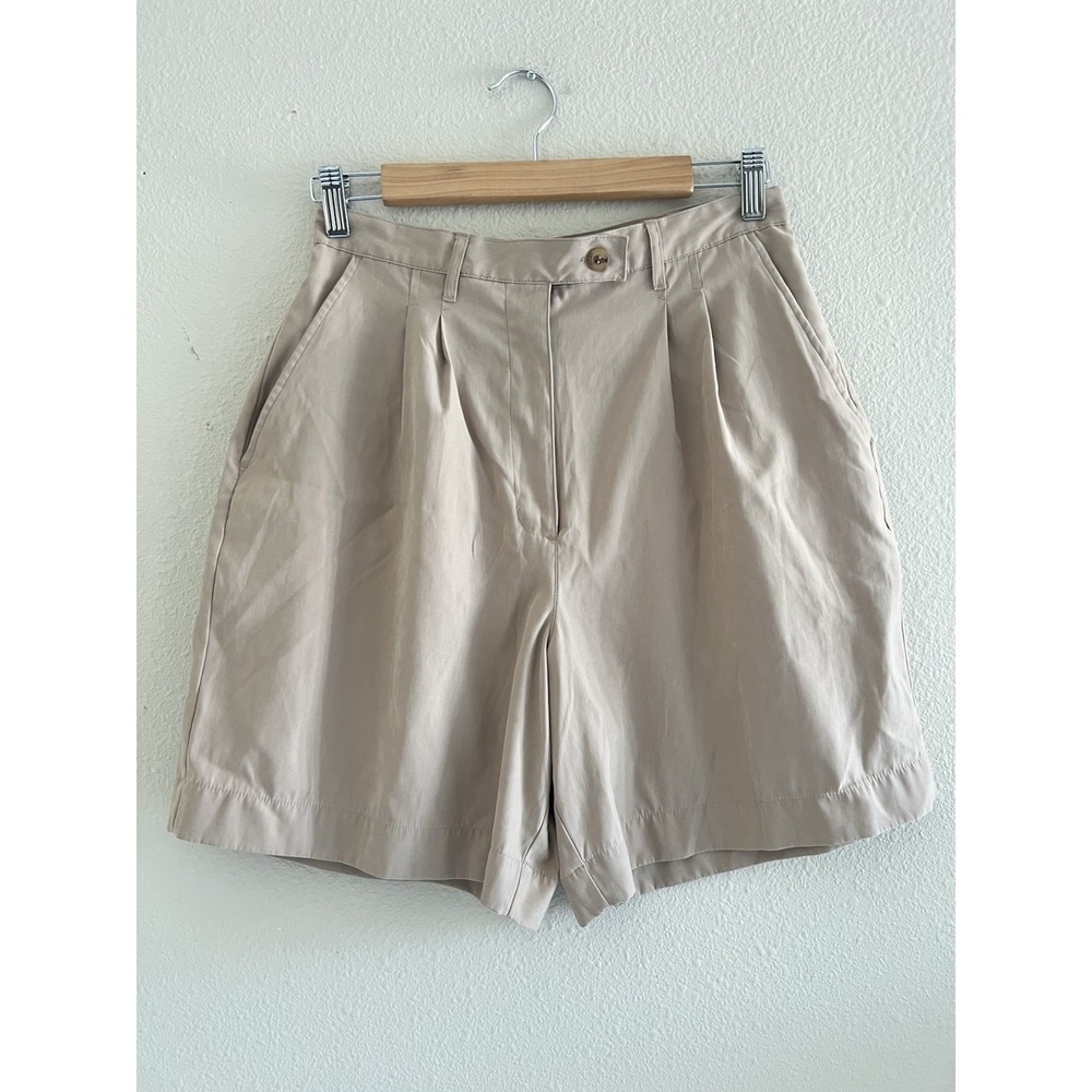 Westbound Vintage Solid Tan High Rise Mom Shorts Size 10 Neutral Preppy Vacation - Picture 1 of 9